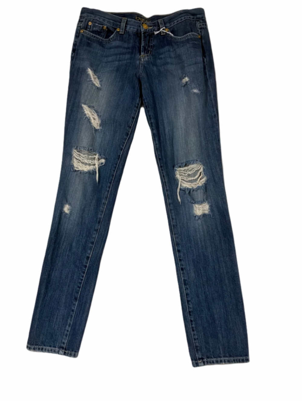 Vintage Y2K Bebe Distressed Denim Jeans Made in USA Size 28